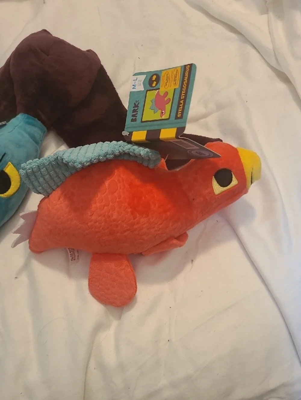 Cheerful Blue & Orange Plush Sea Creature Dog Toy Set - Bark Brand